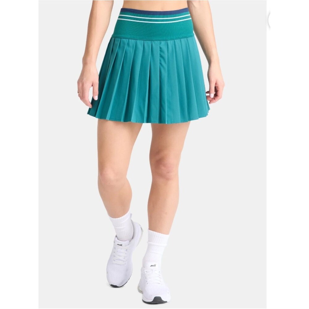 Avia Teal Pleated skort with Striped Elastic Waist